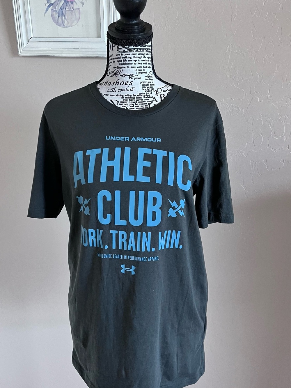 Under Armour Black Short-Sleeve Tee with Blue Athletic Club Graphic